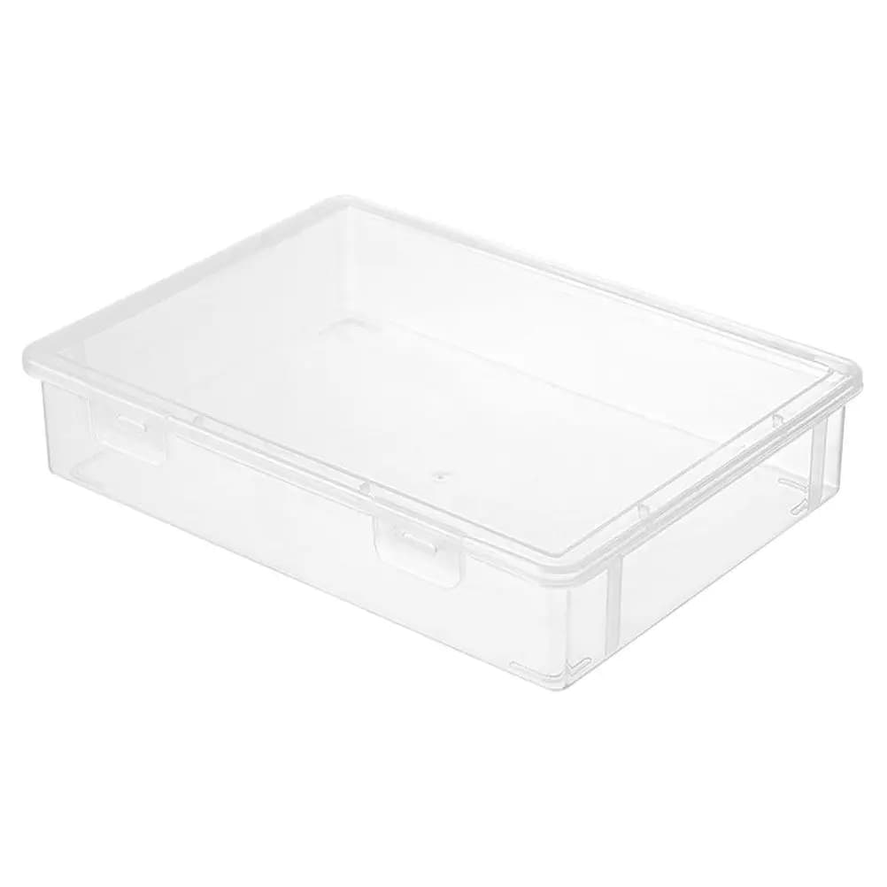 Organizer da Scrivania in Plastica, Contenitore Multifunzione per Documenti, Scatola Portaoggetti da Ufficio con Coperchio