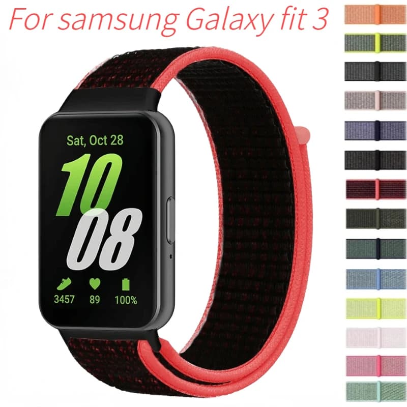 Cinturino in nylon per cinturino da polso Samsung Galaxy Fit 3 Bracciale traspirante ufficiale Correa per accessori per cintura Samsung Galaxy Fit3