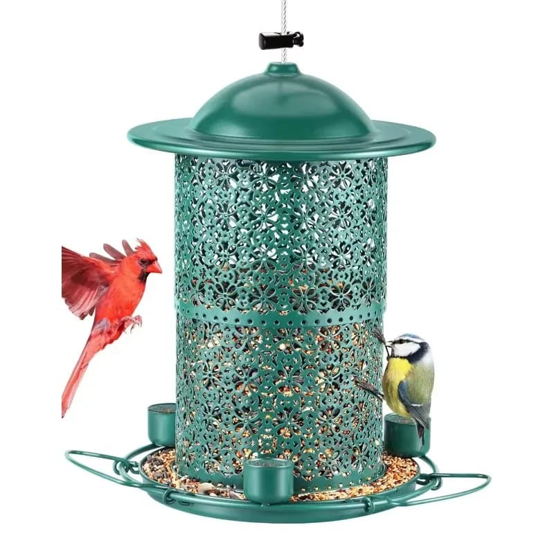 Mangiatoie Automatiche Trasparenti da Giardino per Uccelli, Ciotole e Accessori per Cibo e Bevande, Mangiatoia Sospesa per Uccelli