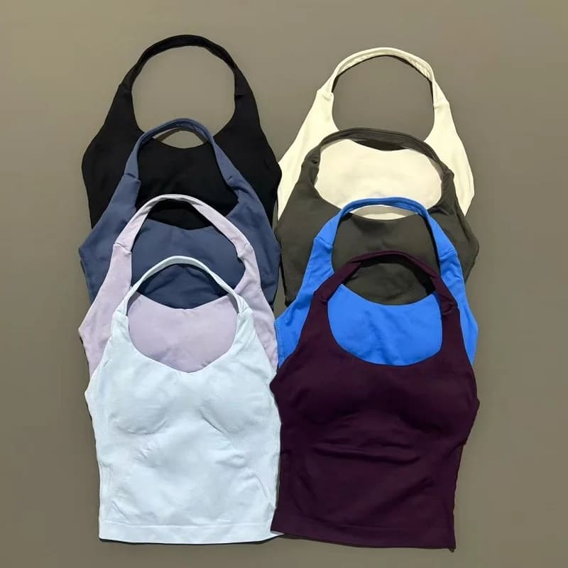 Women's bralette with square neck and back deeply discovered - Wide shoulder straps, slim fit, removable padding, also suitable as a shoulder strap