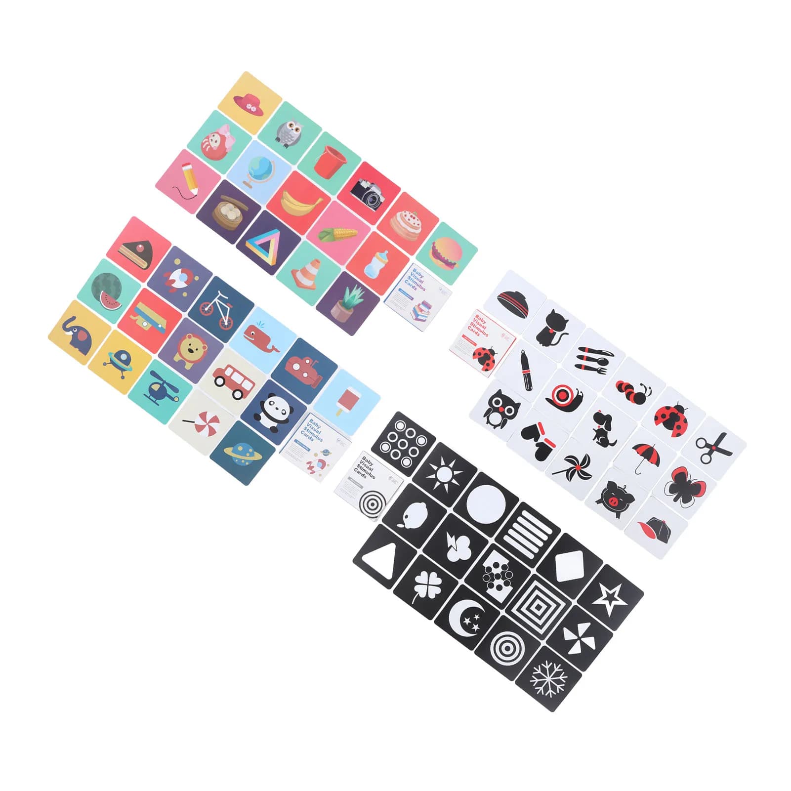 ZK40 64 pezzi Flashcard per bambini ad alto contrasto Flashcard per stimolazione visiva Giocattoli educativi precoci
