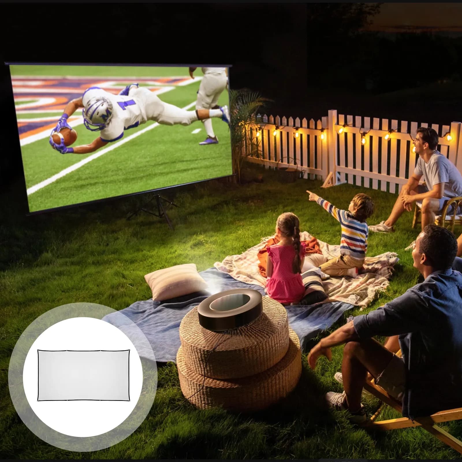 Foldable Projector Screen Portable 100 Inch 16 9 White Outdoor Indoor Movie Screen Theater Cinema Portable Projector Curtain