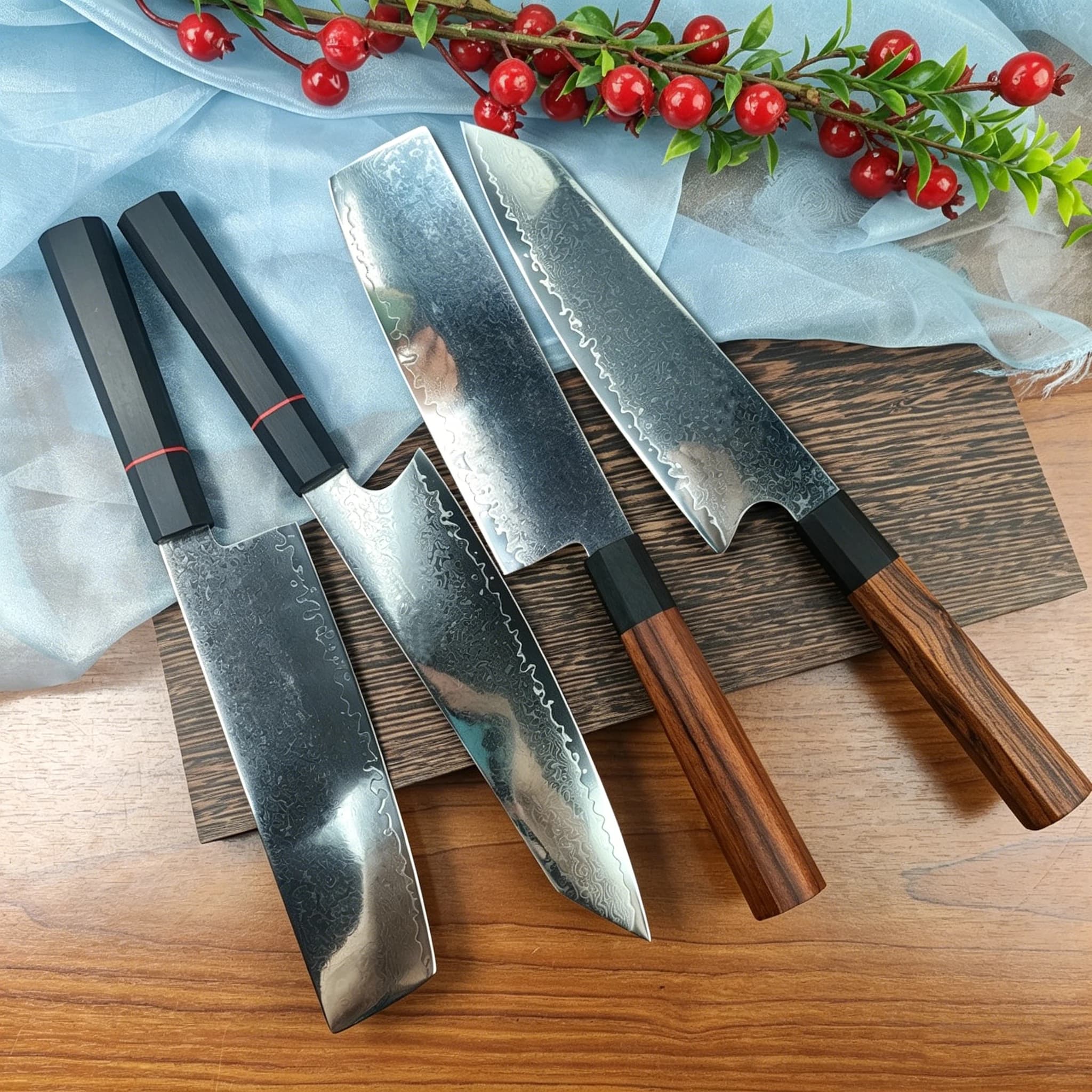 Coltello da Chef Professionale WILDMOK con Manico Ottagonale, Coltello da Cucina in Acciaio Damascato Forgiato, per Casa e Ristorante