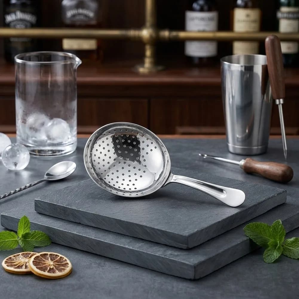 3pcs Thickened Stainless Steel Cocktail Strainer Professional Bar Ice Separator For Mixing Glass Shaker Bartending Tool Kitchen