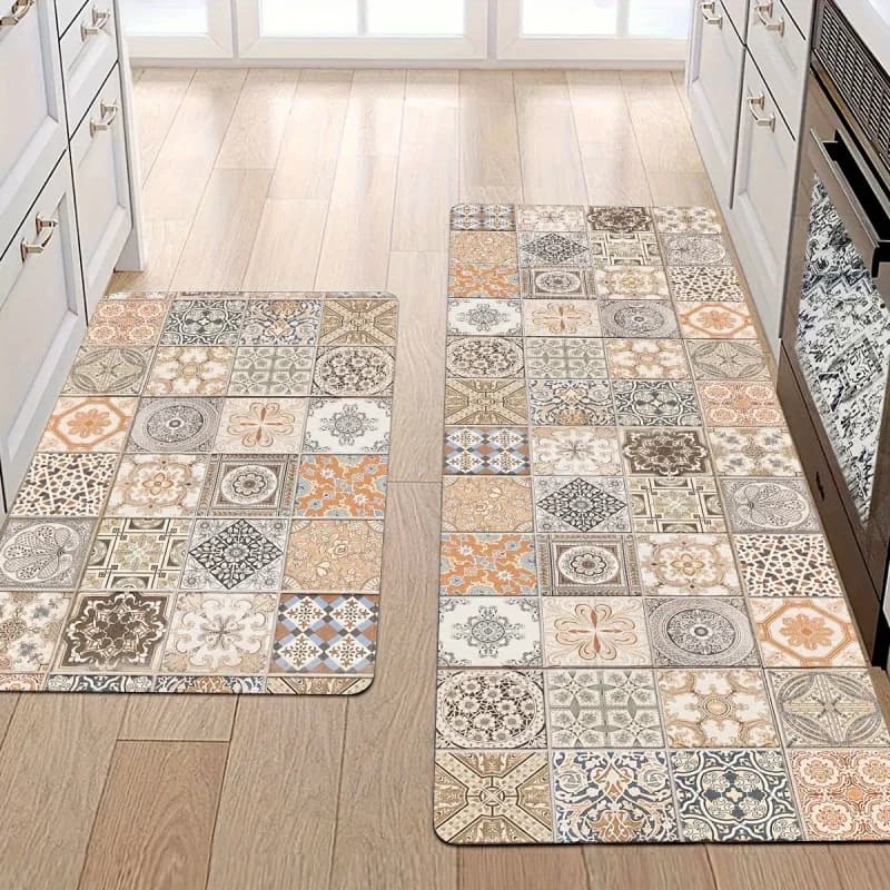 VIKAMA Tappeto Intrecciato Multi-Pannello Antiscivolo e Fonoassorbente, Zerbino per Ingresso e Corridoio, Tappetino da Bagno per Arredamento Casa
