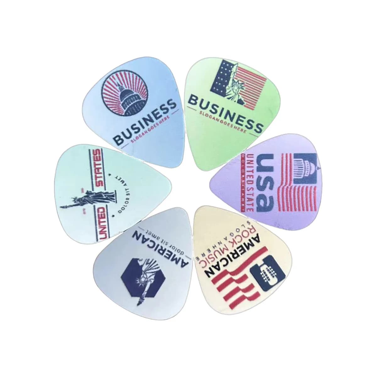 10pcs 3-Level Thickness Guitar Picks Set Professional Vibrant Artistic Designs for Acoustic Electric Guitar Players