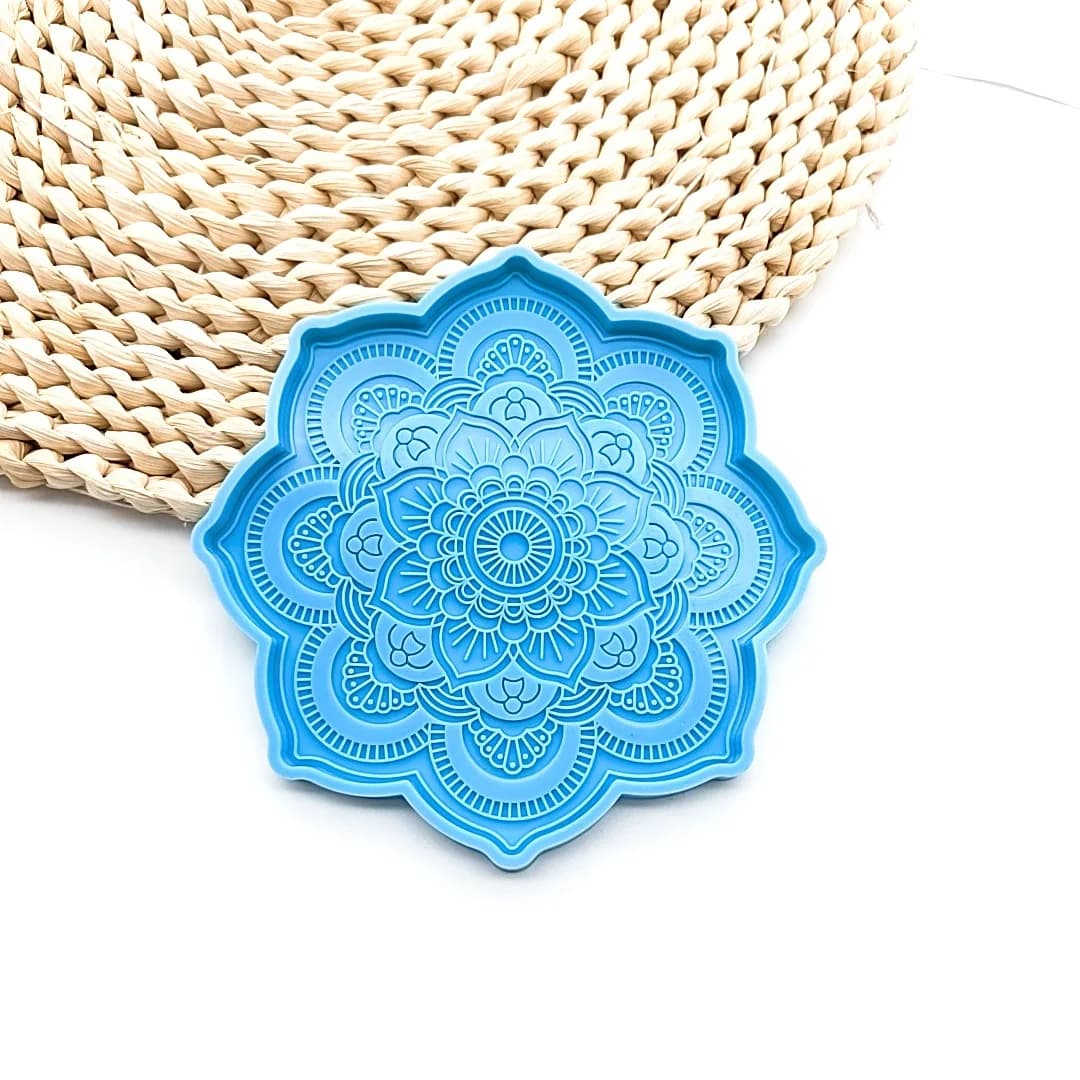 Stampo in Silicone per Sottobicchieri Mandala, Stampo per Resina Epossidica Fai-da-Te, Stampo per Calcestruzzo e Gesso, Strumento per Decorazione Casa e Realizzazione Tovagliette