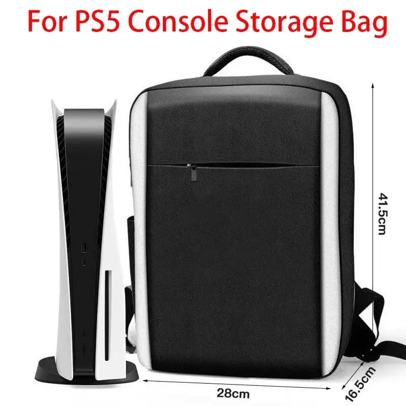 Zaino per Console di Gioco PS5, Borsa Antiurto Impermeabile per Trasporto, Custodia da Viaggio per Cuffie e Accessori di Gioco