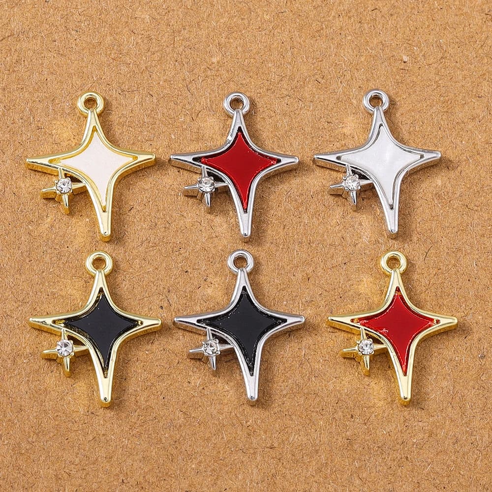 5pcs 19x16mm Cute Crystal Star Charms Pendants for DIY Necklace Earrings Bracelet Handmade Jewelry Making Accessories Supplies