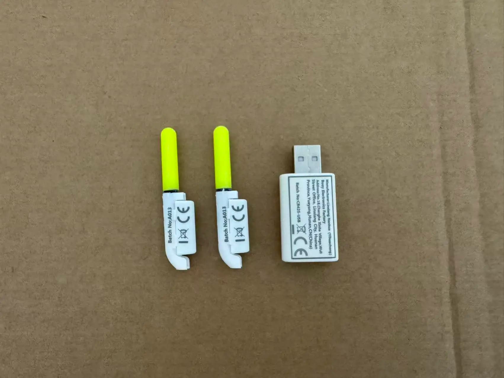 2 lampade per la punta della canna da pesca notturna con batteria ricaricabile ➕ Set caricabatterie a doppia porta