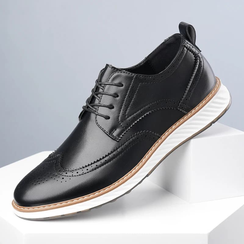 Scarpe Derby da uomo Brock in pelle intagliata, per viaggi d'affari, primavera 2026, scarpe casual da ufficio, taglia 46