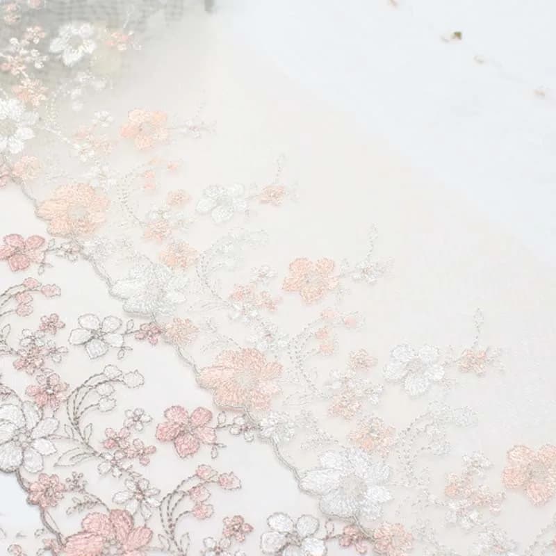 60Yards Light Pink Floral Embroidered Lace Underwear For Fringes Trim Party Wedding Bra Dress Fabric Sewing Accessories