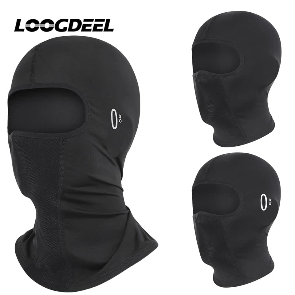 LOOGDEEL ciclismo passamontagna Unisex traspirante seta ghiaccio moto equitazione sport maschera per il viso protezione per il collo protezione solare estiva copricapo