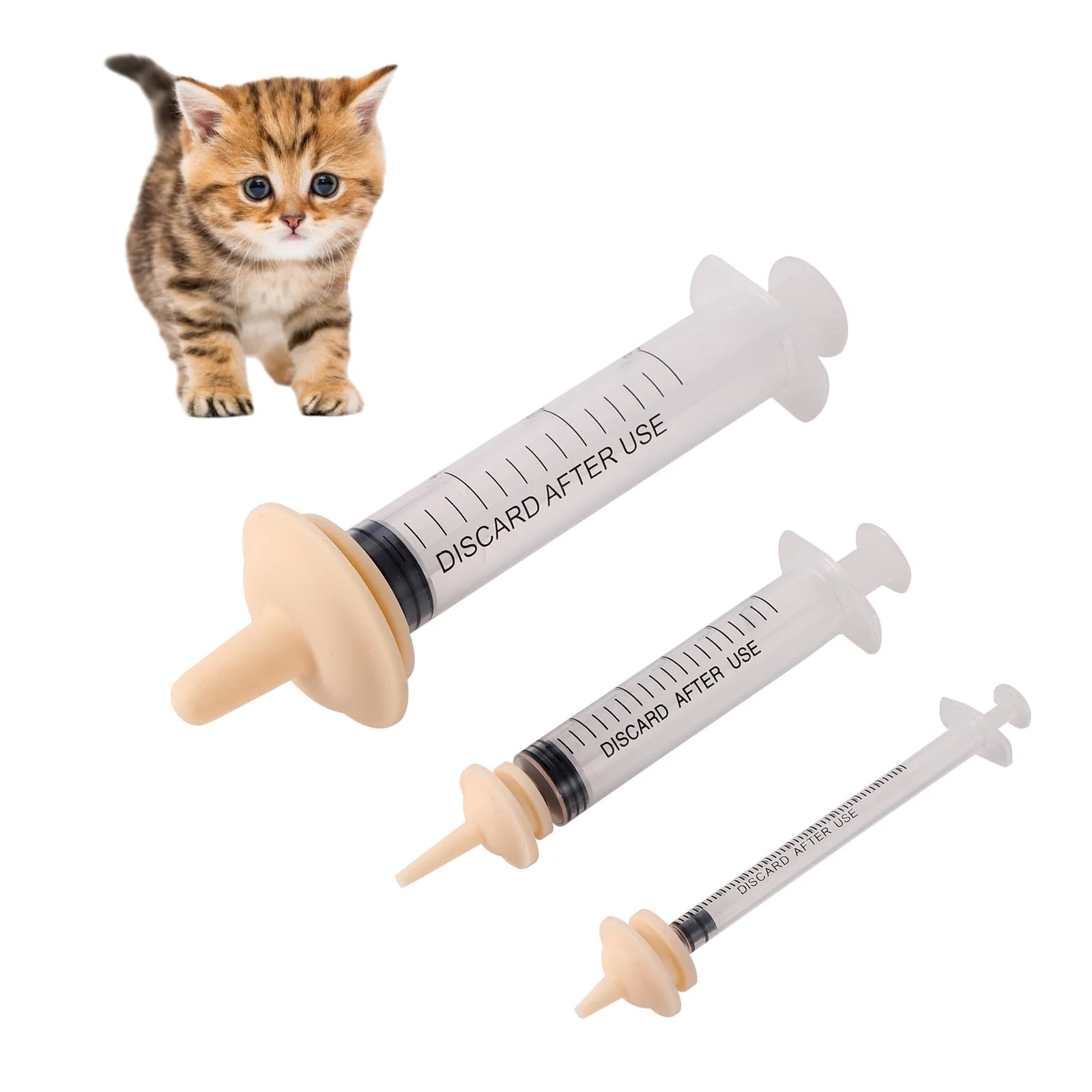 Neonato Pet alimentazione capezzolo cane gatto alimentazione ciuccio criceto conigli gattini cuccioli biberon siringa con capezzolo in Silicone
