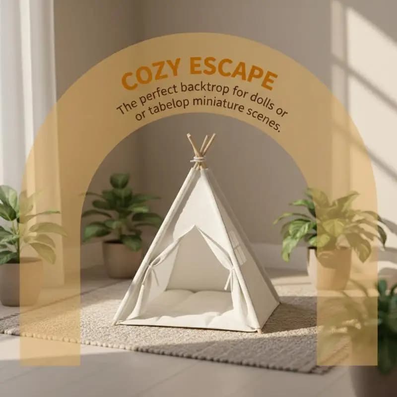 [JN] Modello di tenda da campeggio in scala 1:12, decorazione, tenda da esterno simulata, ornamento, tenda piccola per bambole Ob11, accessori fotografici