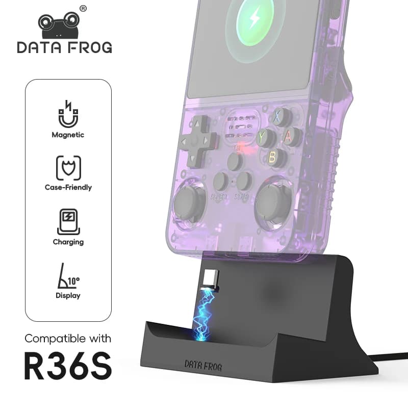 Data Frog R36S Supporto di Ricarica Magnetico, Dock Station Type-C con Cavo Magnetico, Base di Ricarica Desktop R36S