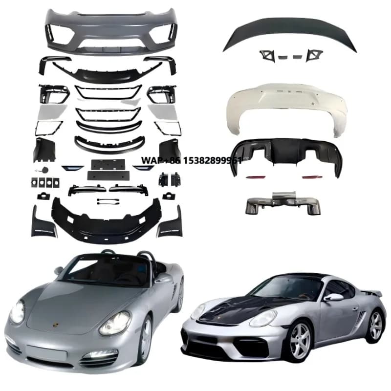 New Carbon Fiber Body Kit for 987 Boxster Cayman 718 Includes Splitter Front and Rear Diffuser Modified for GT4