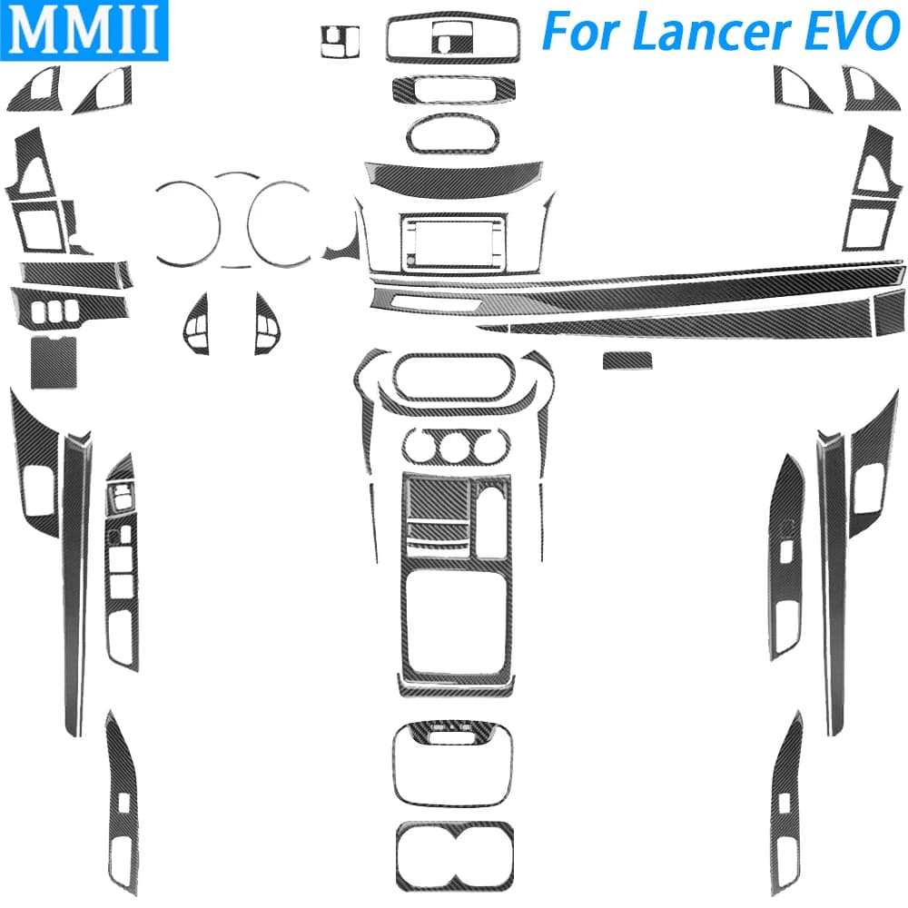 Per Mitsubishi Lancer EVO 2008-2015 in fibra di carbonio cambio volante uscita aria alzacristalli Pnael adesivo interno auto