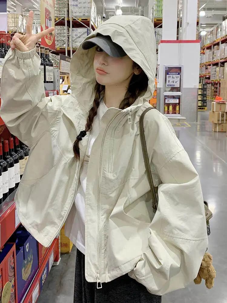 Fashionable Short Jacket Women's Size Spring Autumn New Style Korean System Trendy Coat Bright Surface Loose Fit Long Sl...