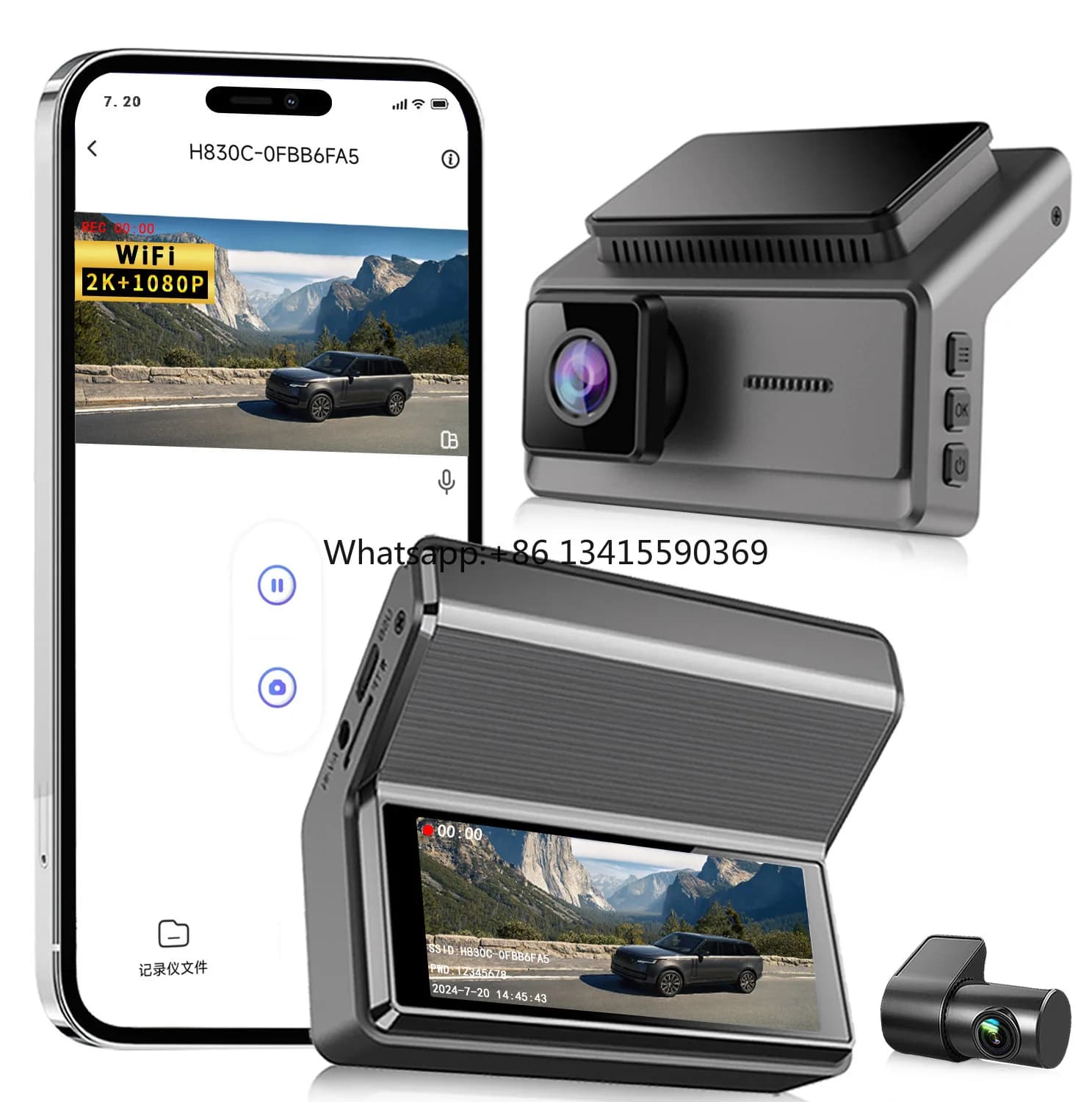 Dash Cam for Car Double Lens 2K + 1080P Car Camera Recorder DVR Video for Night Vision