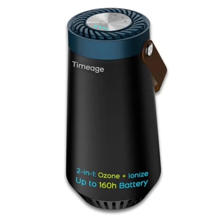 Generatore di Ozono Portatile per Auto e Casa - Purificatore d'Aria Blu Cielo per Eliminare Fumo, Odori, Polvere e Polline; Deodorante Ionico