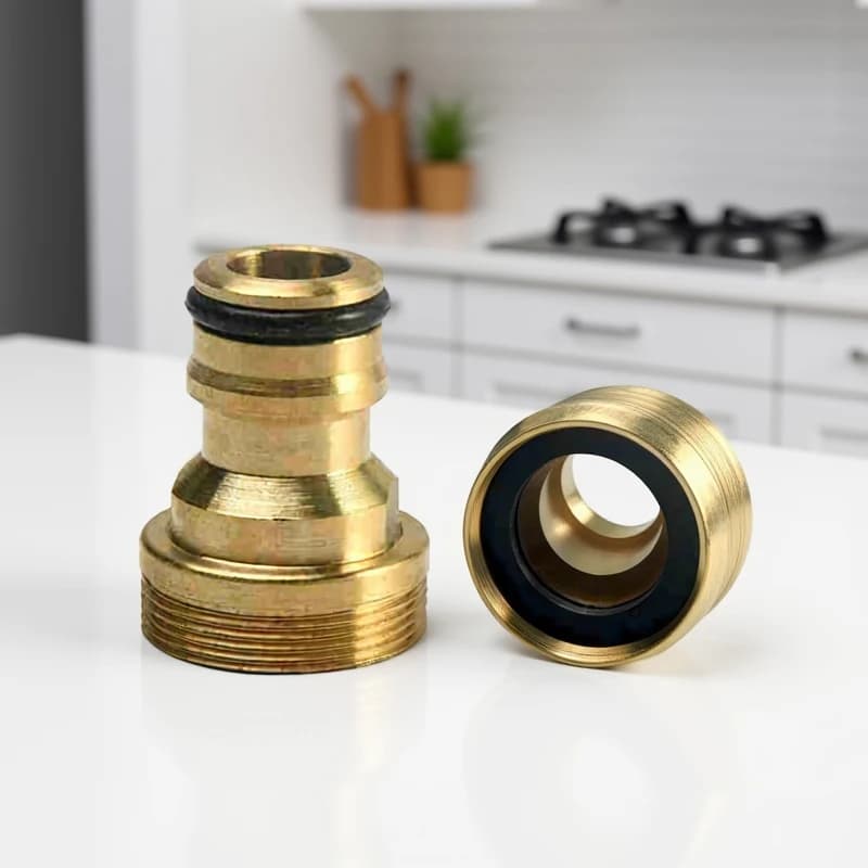 Outside Tap Connector Brass 3/4” & 1/2” Brass Adaptor Threaded Reducer Hose Pipe