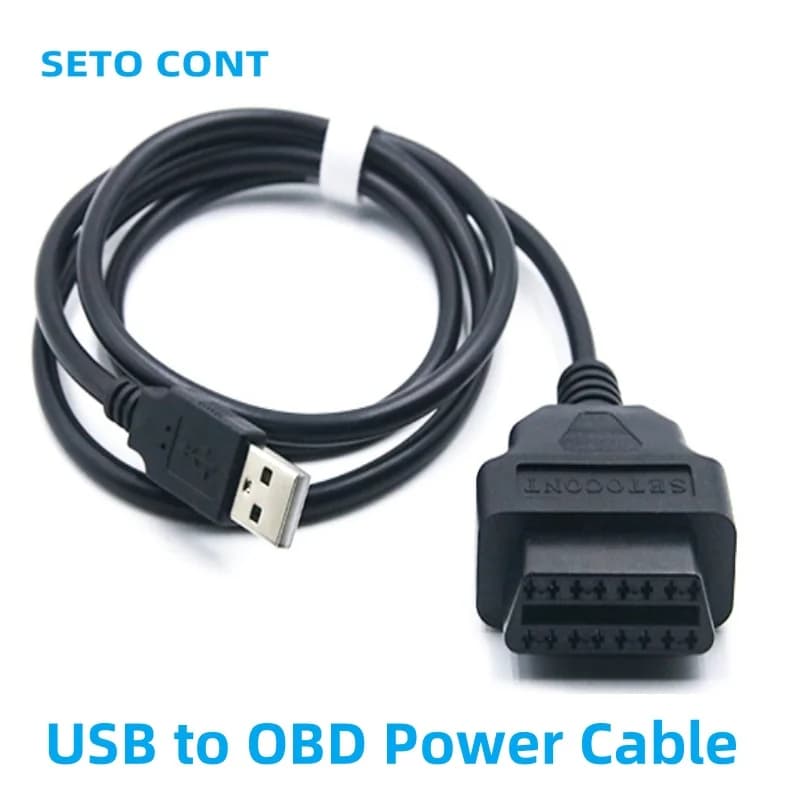 Cavo OBD 16 pin femmina a USB Convertitore OBD2 da 1 M Connettore OBDII Cavo di ricarica per alimentatore per dispositivo OBD per localizzatore GPS automatico