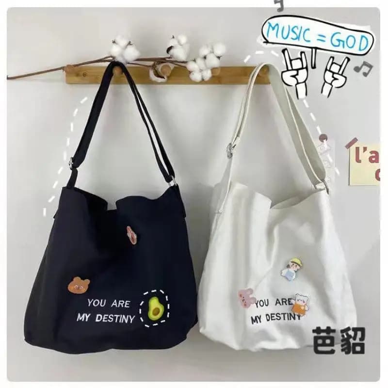 Large Capacity Canvas Bag Women's Crossbody Bag School Class Single Shoulder Bag Student Fashion Canvas Bag Handbag
