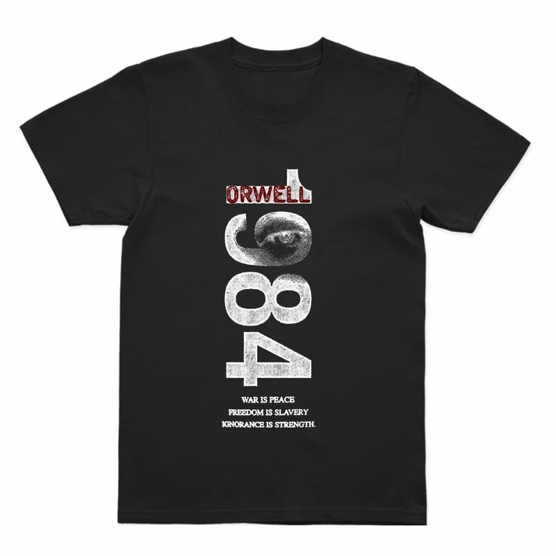 Coolmind U0014-T2 1984 T-shirt da uomo con stampa grafica T-shirt da uomo con scollo a O T-shirt da uomo in cotone 100_ T-shirt unisex