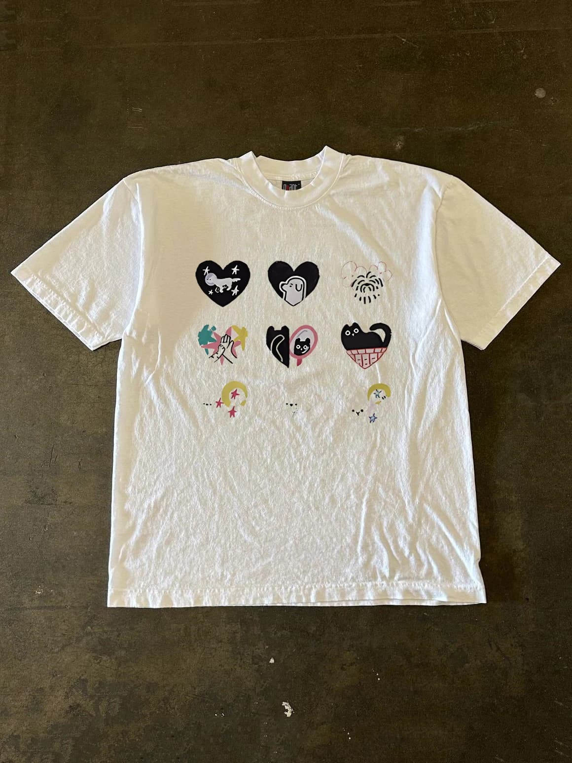 Pure Cotton 260g Heavyweight Short Sleeve T-Shirt Fun Dog Daily Hong Kong Style Unisex Couple Fashionable Cotton Tee
