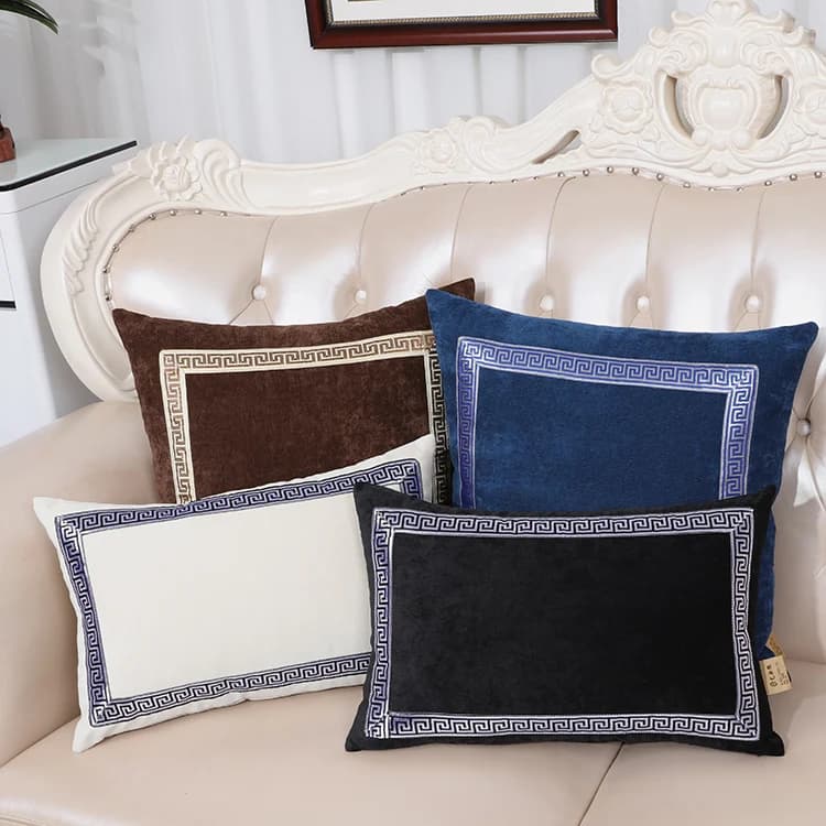 Cuscino per schienale in stile europeo, per divano, sedia da ufficio, supporto lombare, federa decorativa per la casa