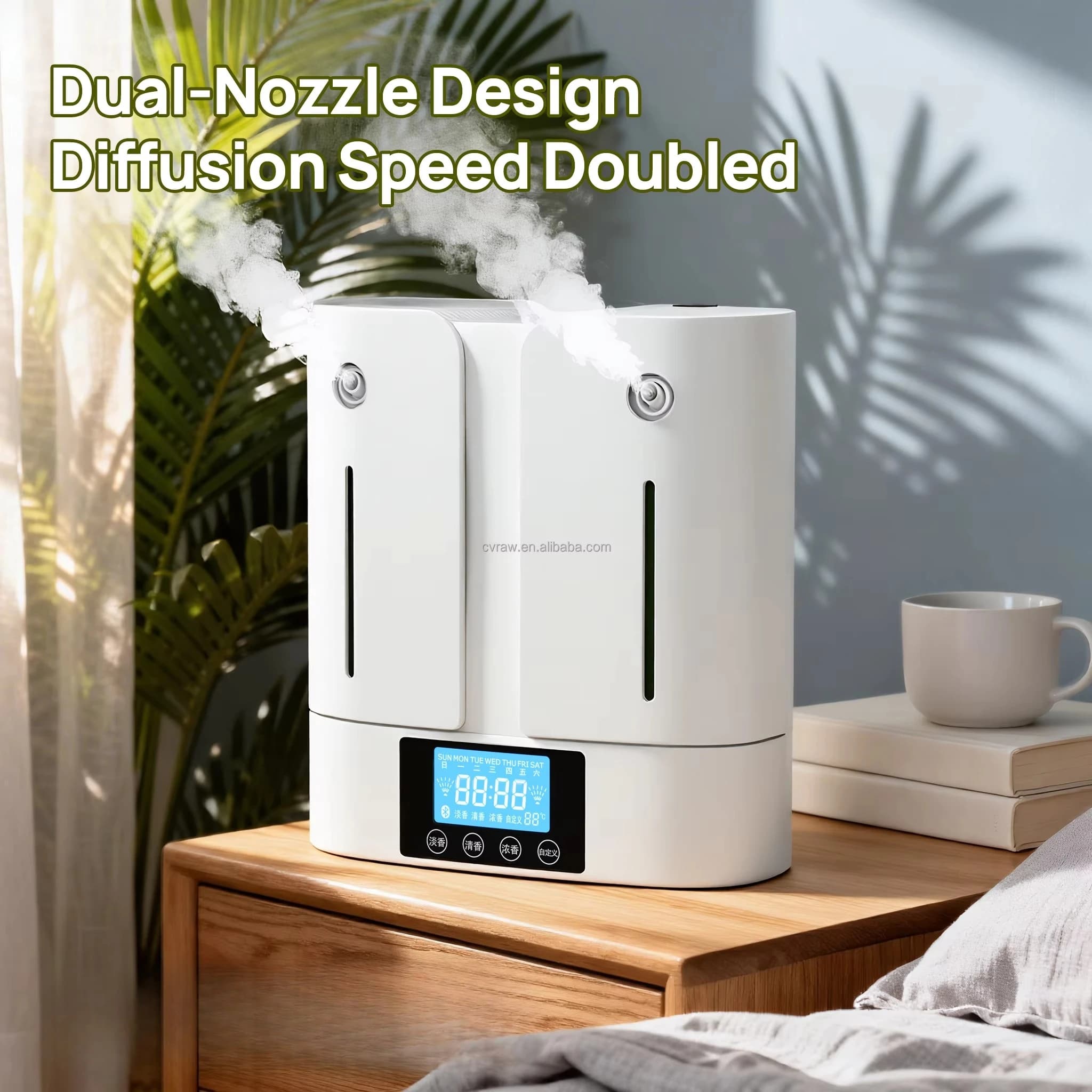 Aromatherapy Diffuser 320ML, App-Controlled Wall-Mounted Plug-In, Dual-Nozzle, Commercial Hotel Lobby Scent Machine