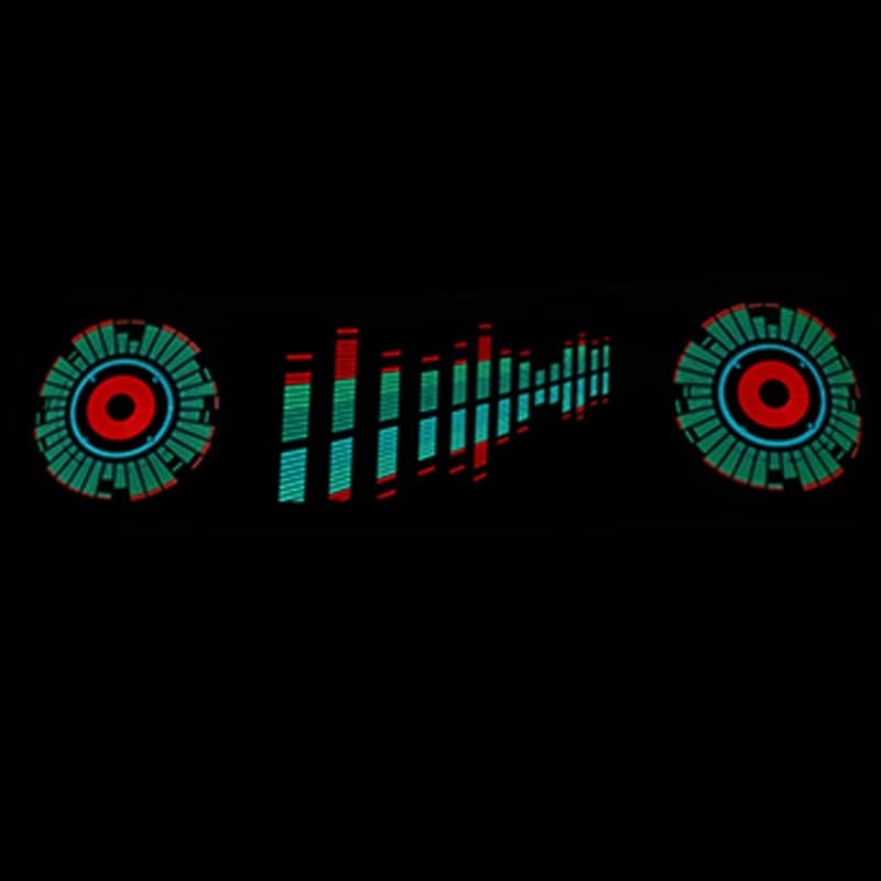 M93K-Car Windshield LED Sound Activated Equalizer Neon EL Light Music Rhythm Flash Lamp Sticker Styling With Control Box
