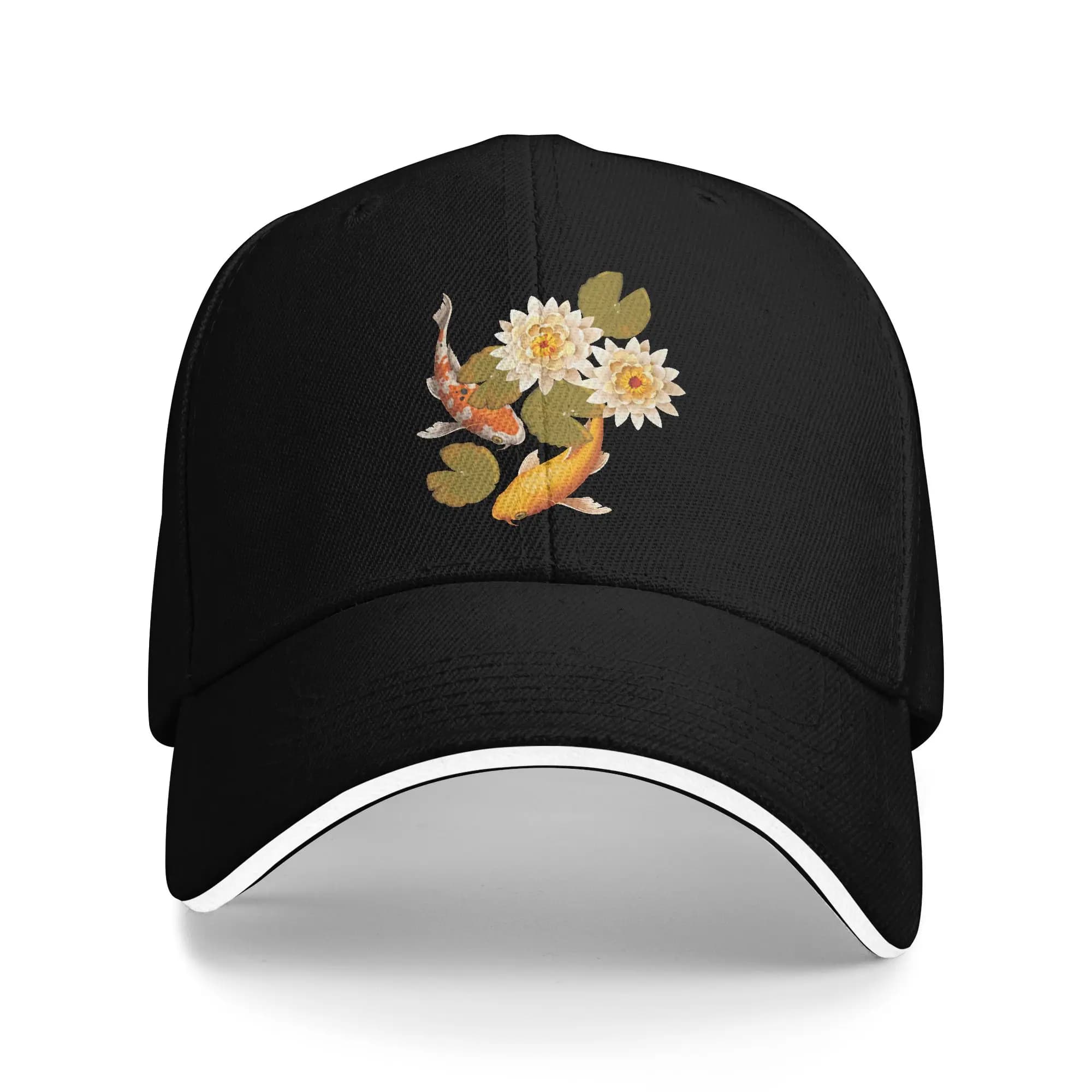 Unisex Japanese Koi Fish Sakura Outdoor Hat Trucker Cap New Baseball Cap Golf Hats