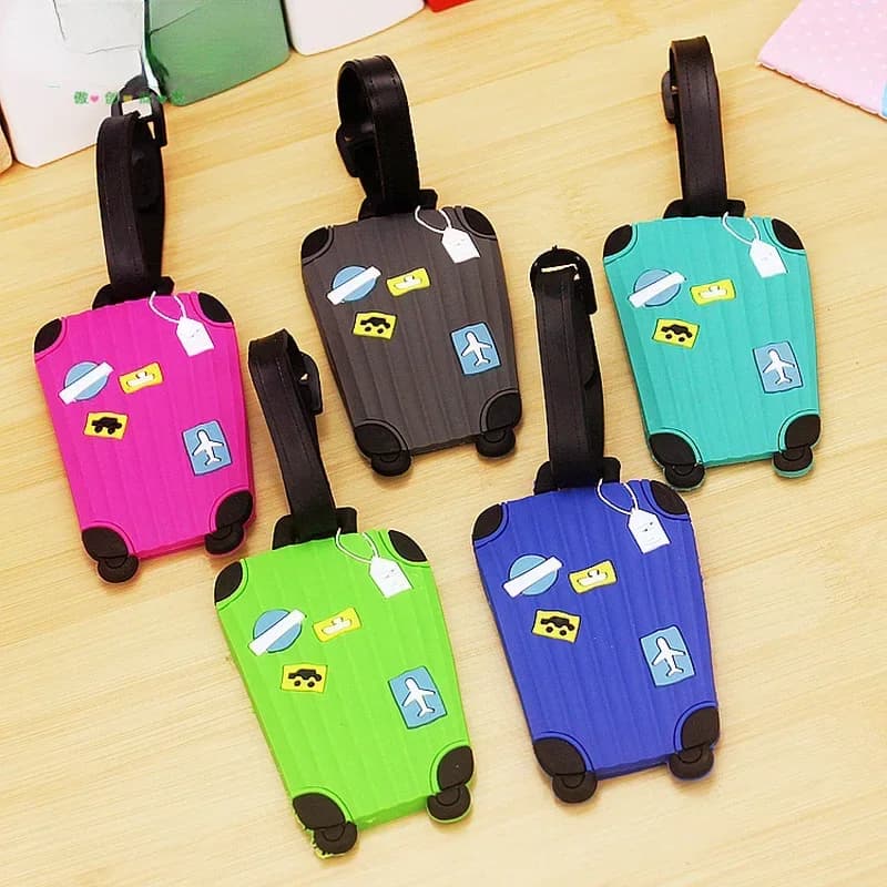 Etichetta per bagagli carina in silicone Accessori da viaggio portatili Etichetta per nome da donna Etichette per valigie per bagagli ID Addres Holder Accessorio per bagagli