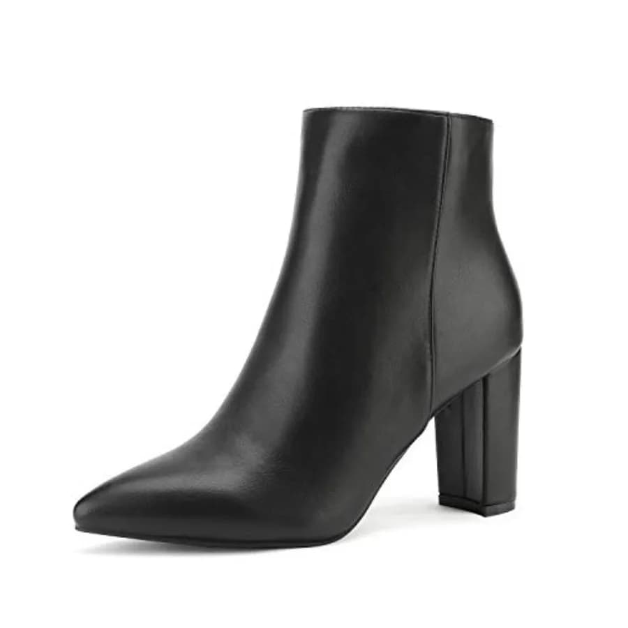 DREAM PAIRS Stivaletti da Donna con Tacco Grosso e Punta Affusolata