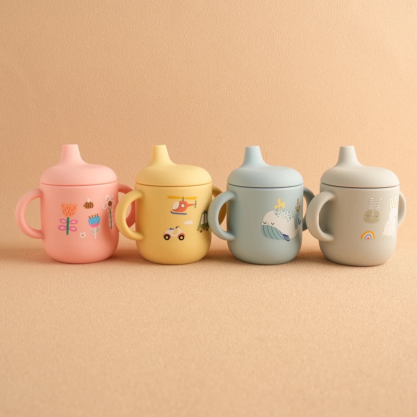 1 pz modello cartone animato tazza per bambini in silicone bottiglia d'acqua portatile per bambini tazze per alimentazione liquida per bambini apprendimento bevande acqua stoviglie per bambini