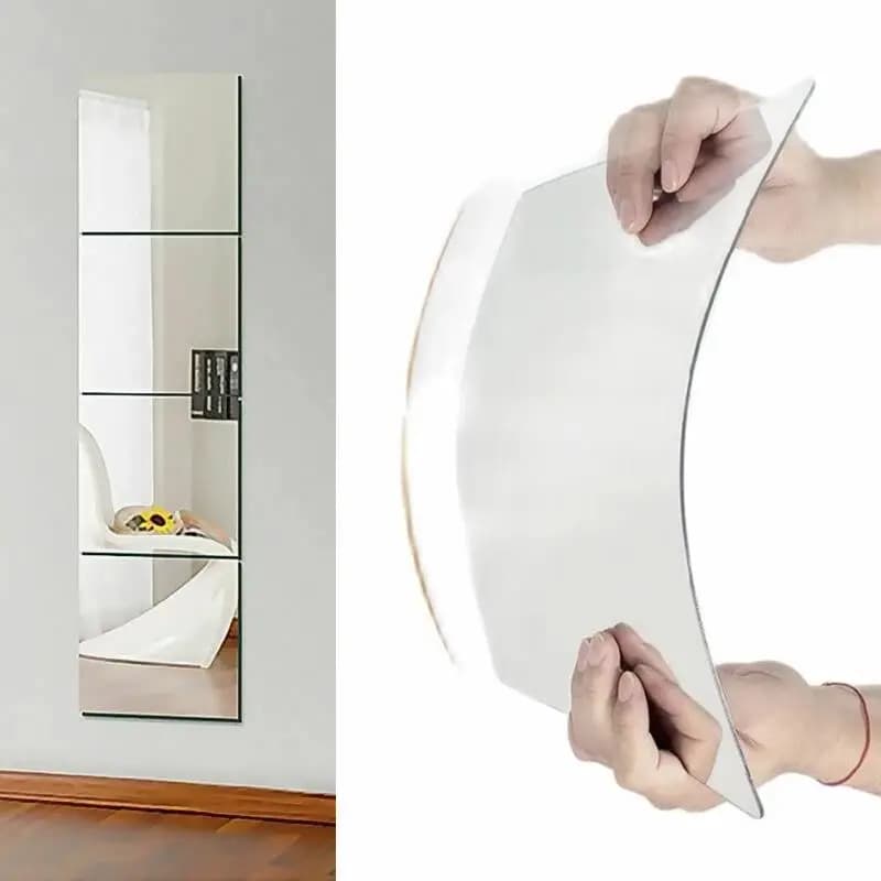 Adesivi per specchietti acrilici 3D flessibili Thicken-2mm autoadesivi specchi artistici fai da te decorazione adesiva da parete per guardaroba bagno casa