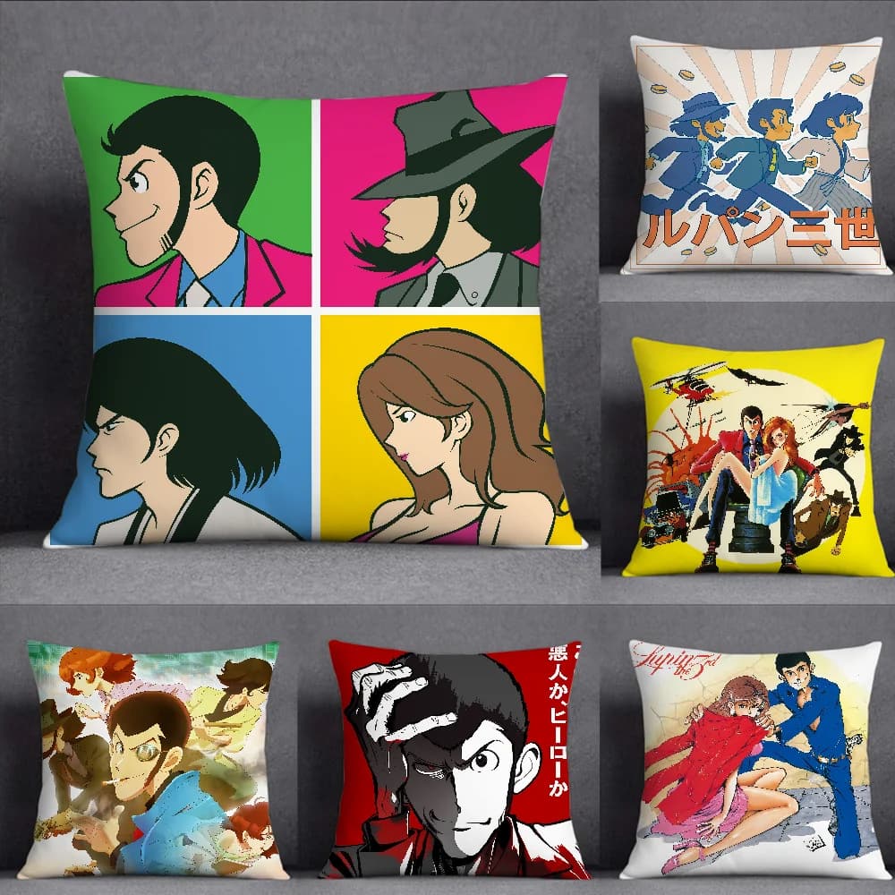 Anime L-Lupin Third Pillow Case Square Double-Sided Printing Sofa Cushion Cover Pillowcase Bedroom Bedside