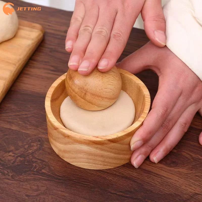 (Nuovo) 1 Pezzo Stampo in Legno per Sfoglia di Ravioli, Forma Rotonda Riutilizzabile, Strumento per Pressare l'Impasto, Utensile da Cucina per Pasticceria
