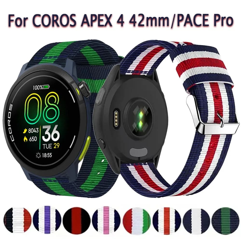 Cinturino intrecciato in nylon da 22 mm per CMF Watch 3-2-1 Pro/Suunto Vertical 2-Race 2-Run, cinturino per COROS PACE Pro/APEX 4 42mm