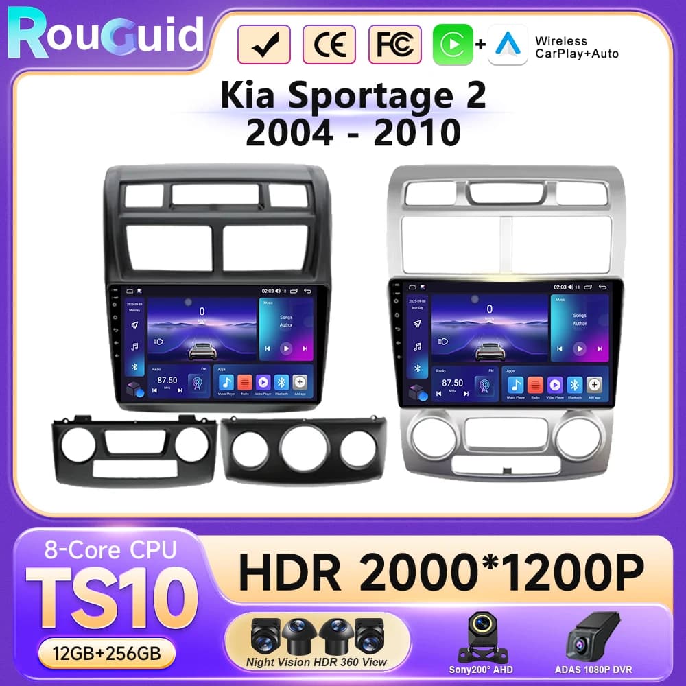 Autoradio per Kia Sportage 2 2004 - 2010, Unità Principale Multimediale, Lettore Video, Stereo, Navigazione GPS, Android Auto, WIFI, Senza DVD 2din