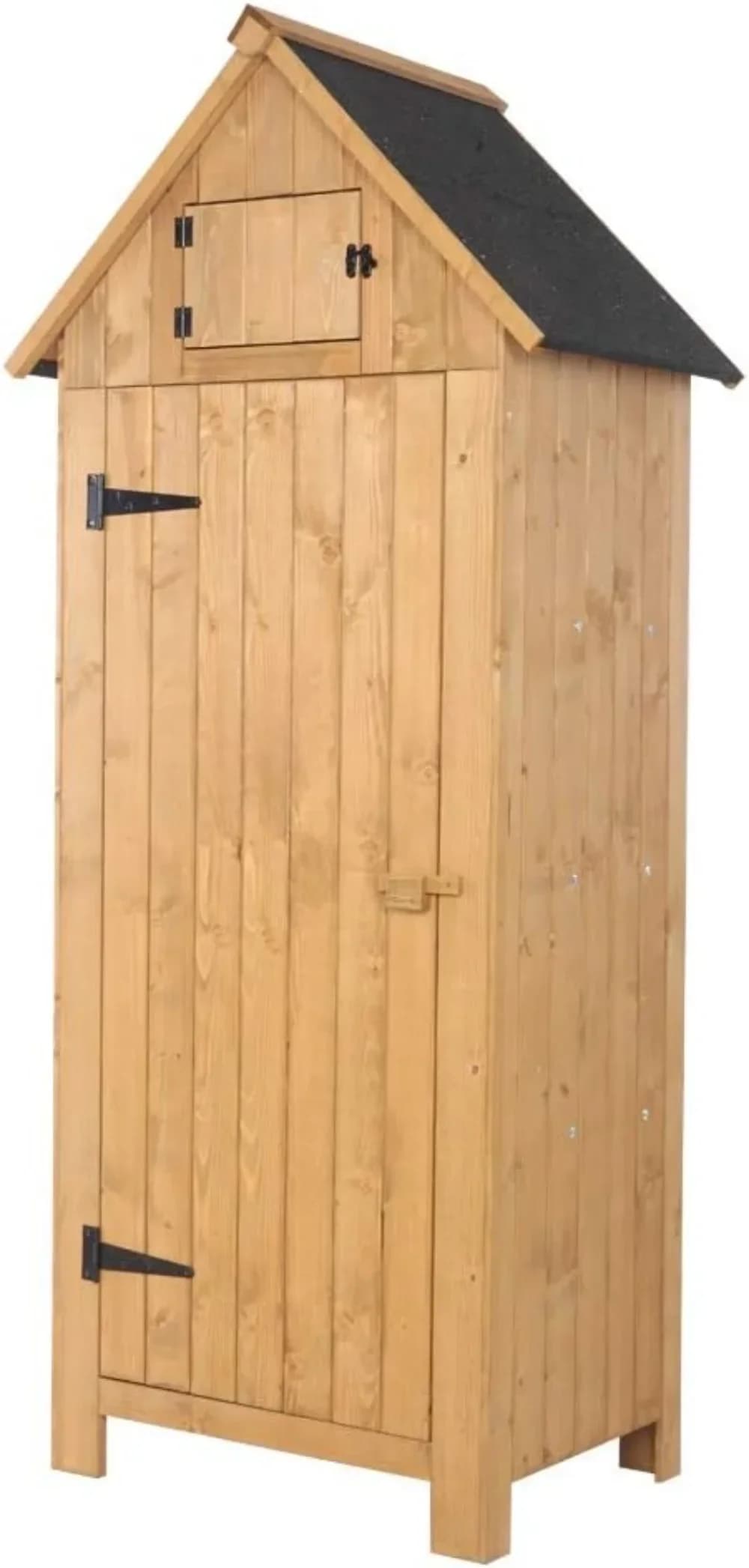 Capannone con freccia in legno di abete con porta singola Capannone da giardino in legno Armadietti in legno Colore legno