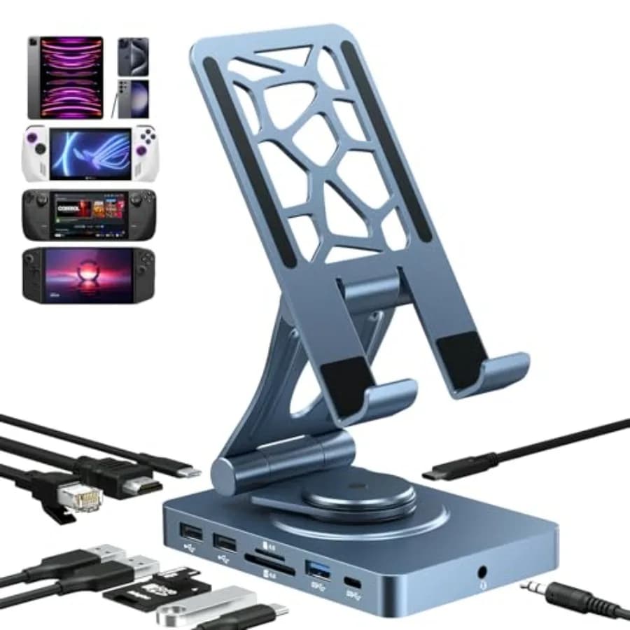 Docking Station per iPad 11-in-1 con HDMI 4K 120Hz, Trasferimento Dati 10Gbps, SD TF 4.0, Ethernet RJ45, Audio, Design Ventilato per iPad Tablet