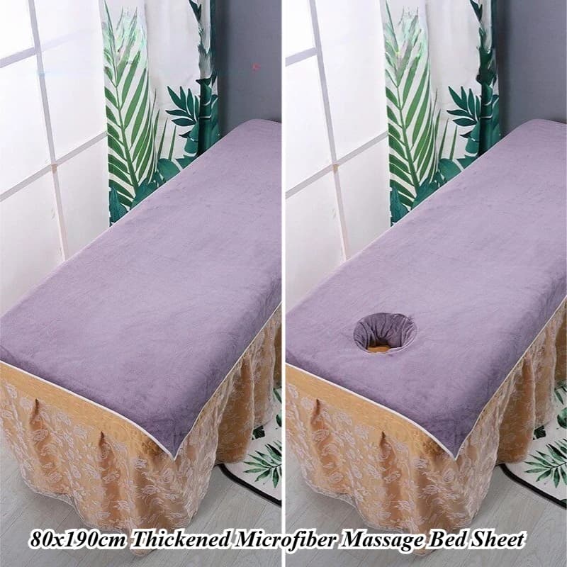 80x190cm Thickened Microfiber Massage Bed Sheet Absorbent Spa Bed Sheet Towel for Beauty Salon Acupuncture Therapy Massage Shop