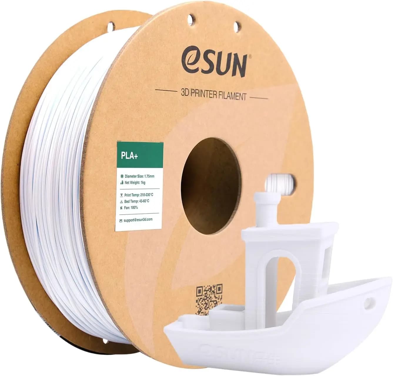 PLA+ Filament 1.75mm, High Speed 3D Printer Filament, Dimensional Accuracy +/- 0.03mm, 1KG Spool, Cold White