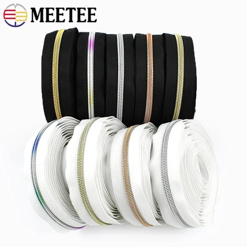 3 # 5 # 5-20M Nylon Cerniere Nastri per Borsa Scarpe Cerniera Bobina Decorativa Zip Chiusura Indumento Zip Kit di Riparazione Accessori Per Cucire FAI DA TE