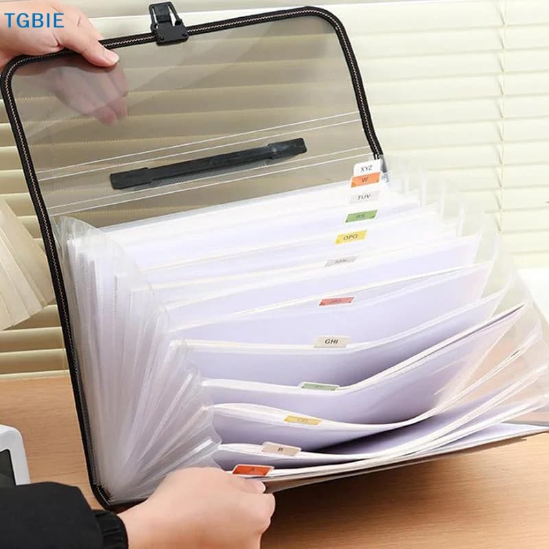 [TL]Long Bond Paper File Organizer Document Organizer Folder Long Size With Handle Large Capacity Multi-layer Portable