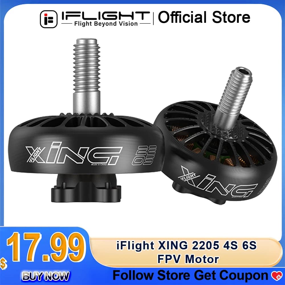 IFlight XING 2205 2300KV / 2450KV / 3200KV 4-6S FPV NextGen Motore Nero con Foro di Montaggio 12*12mm/M2 per RC FPV Racing Drone