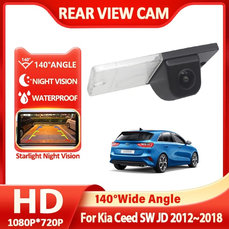 CCD HD Fisheye Telecamera posteriore per Kia Ceed SW JD 2012 ~ 2017 2018 (vagion della stazione a 5 porte) Accessori per monitor di parcheggio retromarcia per auto